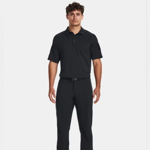 🆕UA Tac Elite Polo Shirt in Black Tactical Gear Uniforms Mens Size Large - Picture 5 of 7